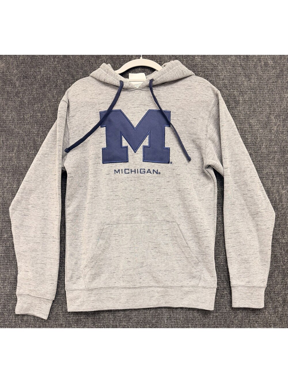 Champion Michigan Wolverines Mens Long Sleeve Drawstring Gray Fleece Hoodie Sm